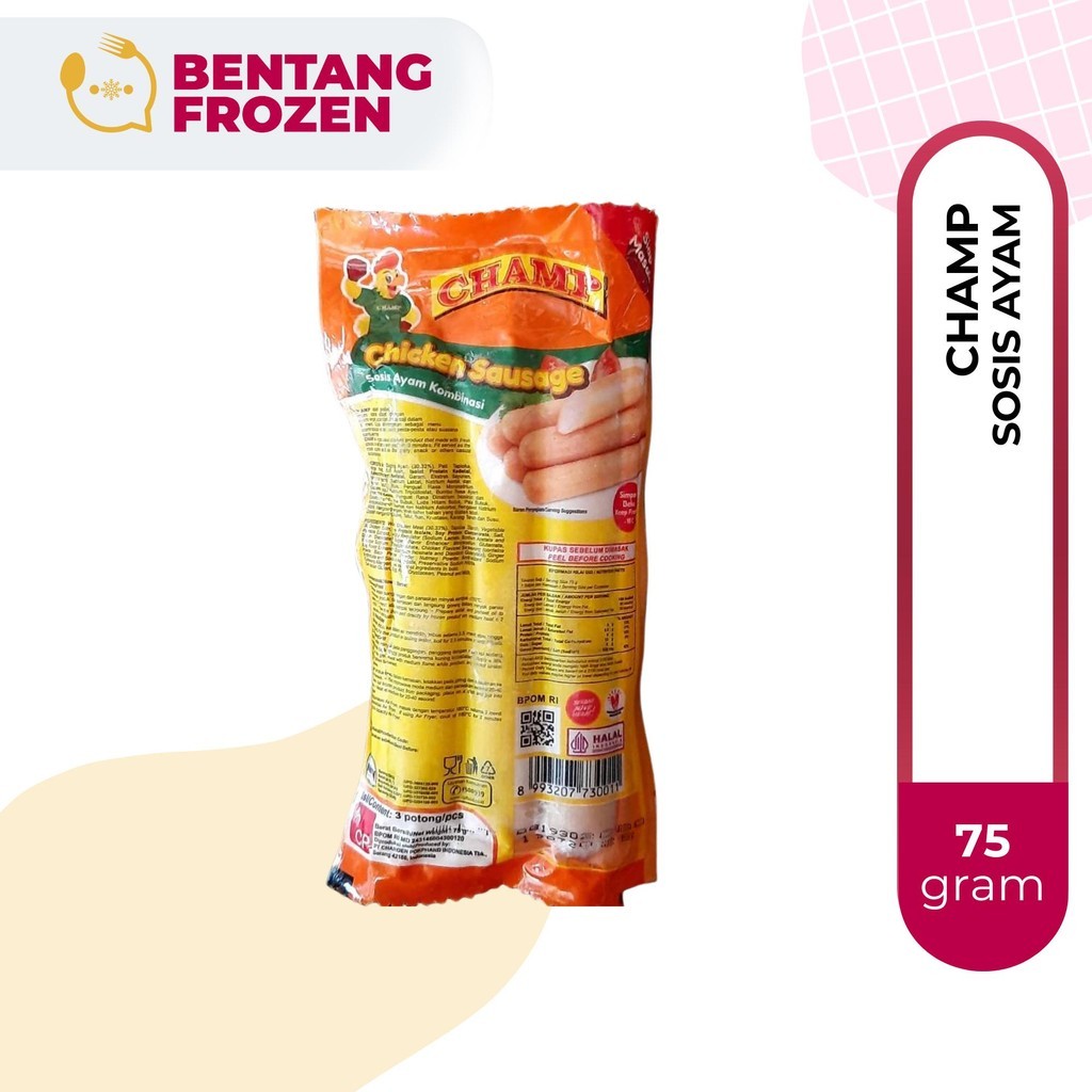 

Champ Sosis Ayam Isi 3 75gr / Chicken Sausage