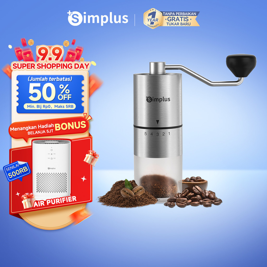 Simplus Penggiling Biji Kopi Manual 25g Coffee Grinder Handheld Manual Baja Tahan Karat