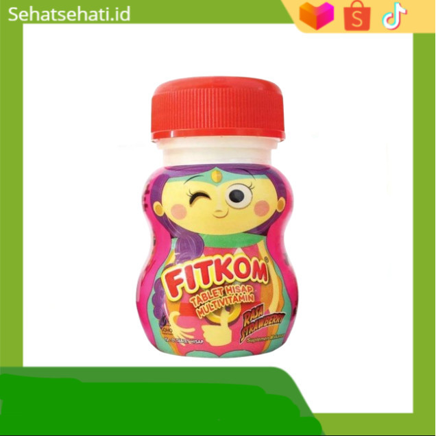 Fitkom Rasa Strawberry 21 Tablet Vitamin B kompleks berperan dalam perkembangan sistem saraf dan fun