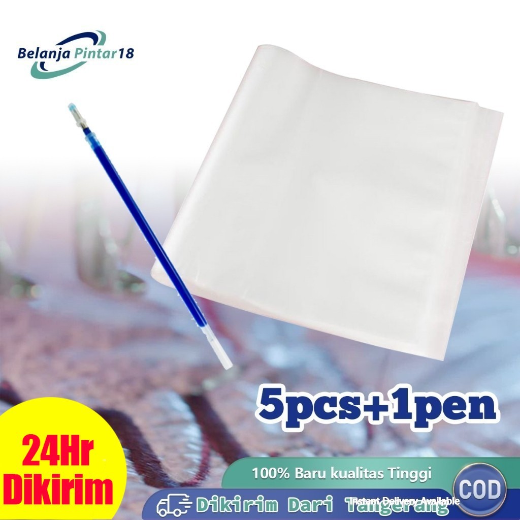 

5pcs Water Soluble Embroidery 25x25cm Alat Menyulam Water Transfer Film Water Soluble Film