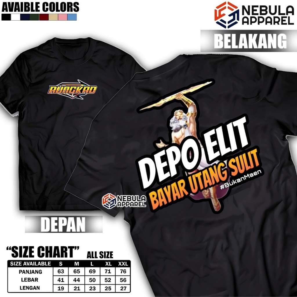 Kaos-Distro-SLOT-ZEUS-Kata-Kata-DEPO-ELIT-WD-SULIT-Baju-Pria-Wanita-Cotton-Combed-30s