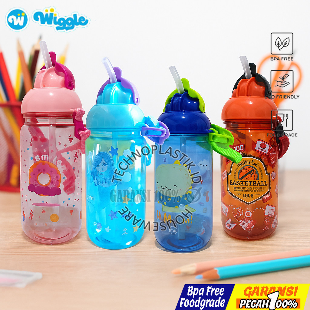 WIGGLE Terlaris Botol Minum Anak Sedotan 450ml