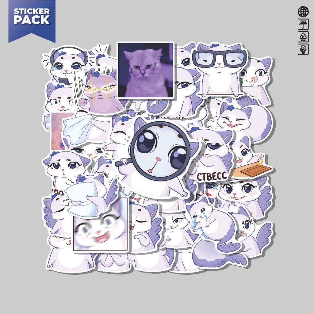 

[100PCS]Stiker Pack Stiker Animal Ca6t Kushalocka [Kucing] Aesthetic Vinyl Anti Air Dekorasi Sticker Laptop Buku Journal Koper Helm Casing HP Gitar Helm Skateboard