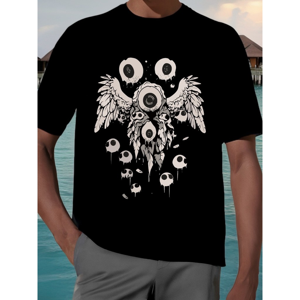 Kaos Pria Unik: Kaos Mata Aneh - Desain Psychedelic & Gothic - 100% Katun