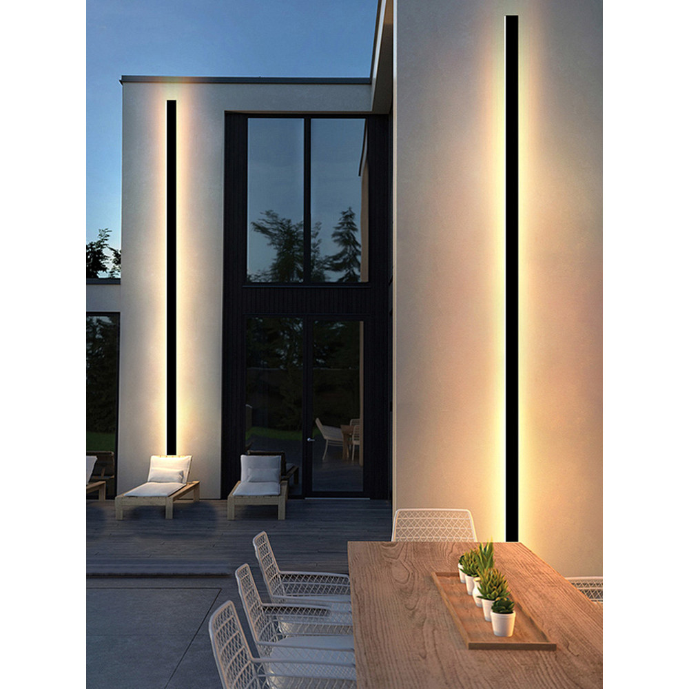 IP65 waterproof wall lamp minimalist led outdoor wall lamp black balcony terrace outdoor wall villa 