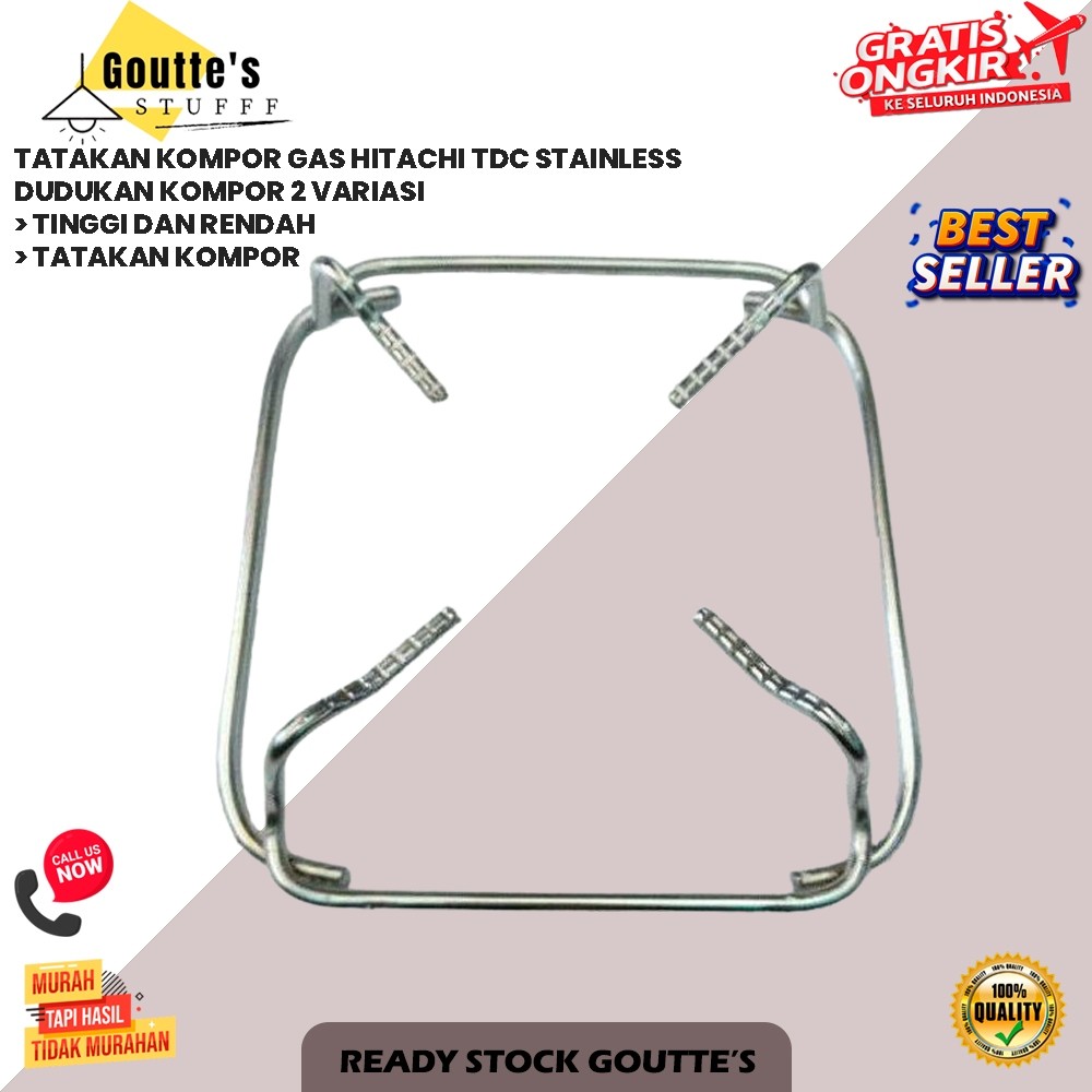 (Goutte'S)- TATAKAN KOMPOR GAS HITACHI TDC STAINLESS DUDUKAN KOMPOR 2 VARIASI