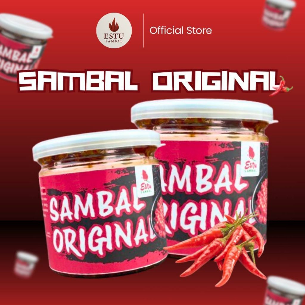 

(2 Pack) ESTU SAMBEL, Sambel Teri, Cumi, Udang, Tongkol, Original Pedas Tahan Lama Tanpa Pengawet
