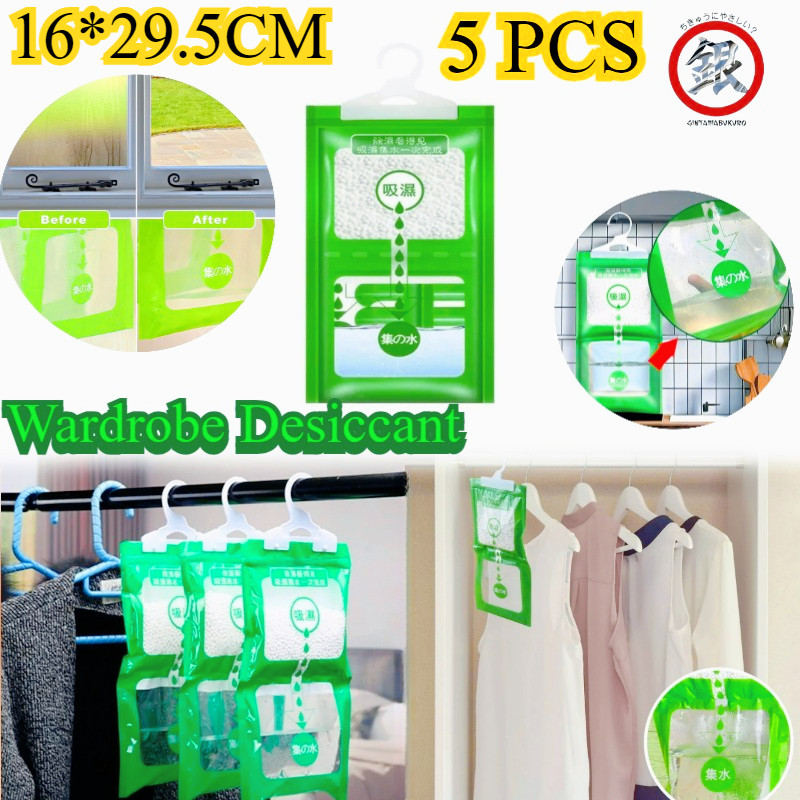5Pcs Penghilang Lembab Lemari/Wardrobe Desiccant/Dehumidifier Bag/Kantong Penyerap Lembab Serap Air/