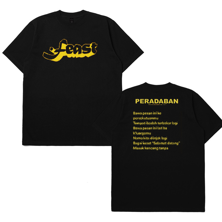 Kaos Distro Band Feast Peradaban Size Reguler Combat 30s Premium - T-Shirt Pria dan Wanita Tebal