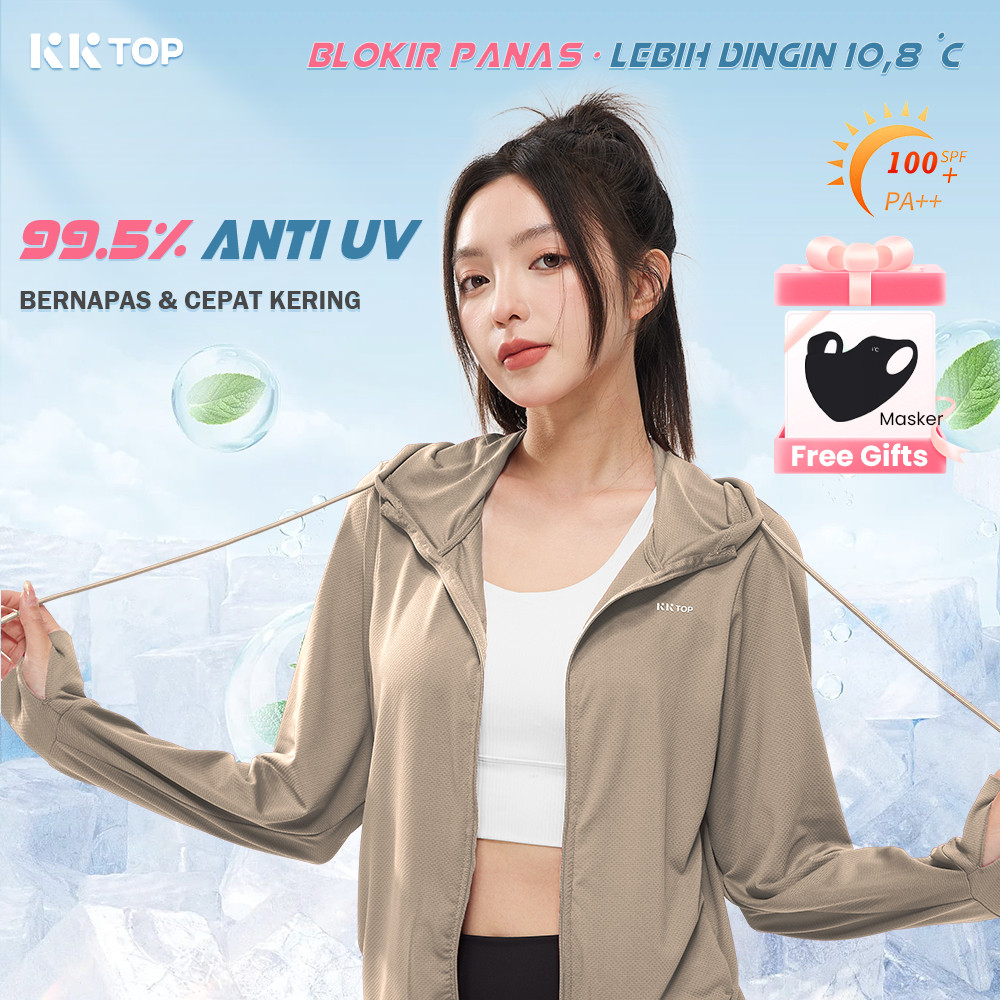 ANARASY   KKTOP Jaket Fashion Wanita – Jaket Hoodie Casual Bahan Stretchy Premium Anti UV Adem & Nya