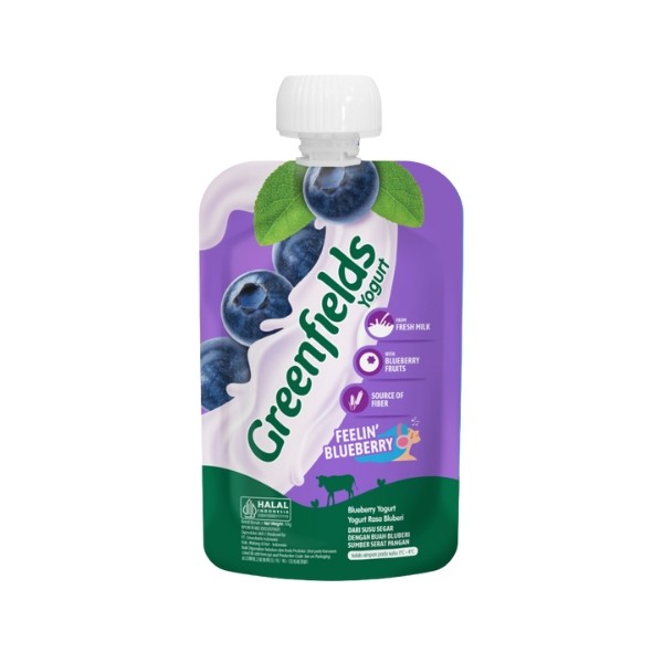 GREENFIELDS KIDS YOGURT POUCH BLUEBERRY 110 GR