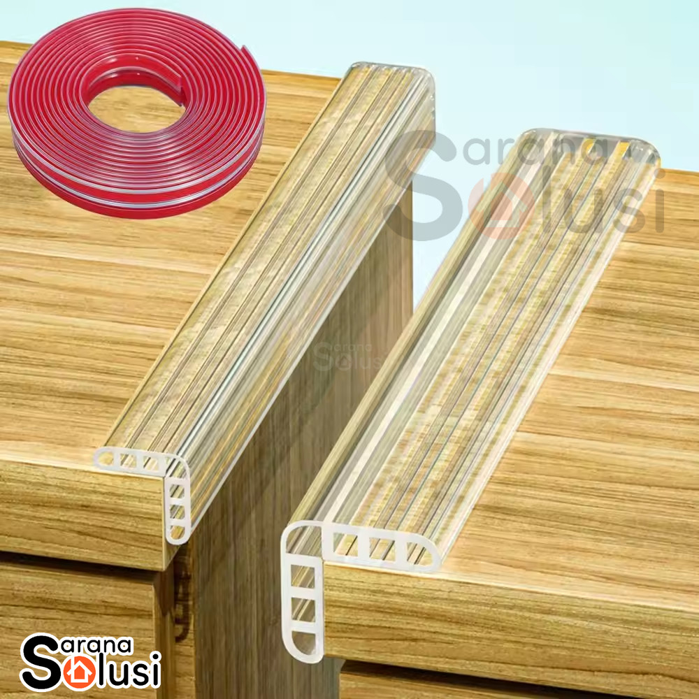 

Lakban Lis Pelindung Pinggiran Meja Tangga PVC Transparent Table Edge Protector 1M 17.5x4mm