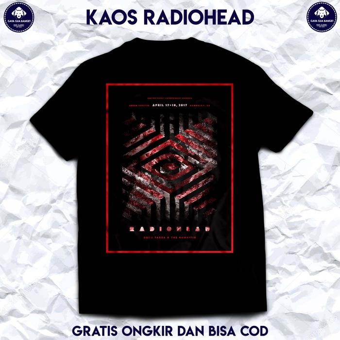(COD) T Shirt Band Radiohead. Kaos Musik Band Metal Radiohead Original. - S