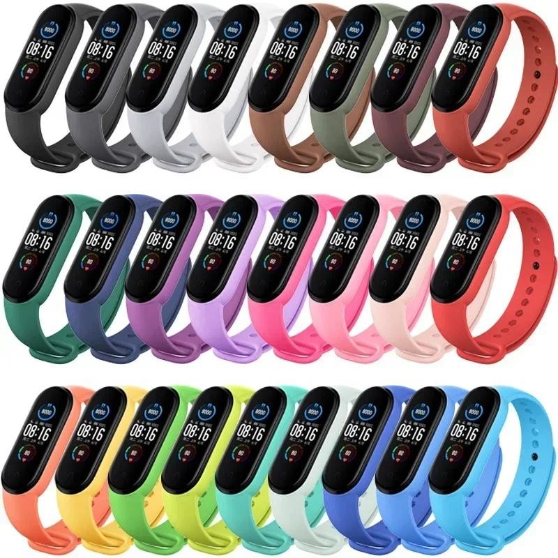 Watch Strap For Xiaomi Mi Band 7 6 5 4 3 Wristband Silicone Bracelet Wrist Straps MiBand 3/4 band5 b
