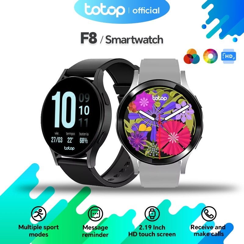 Totop SmartWatch F8 Business&Fashion Bluetooth Smartband 2.19 inch Round HD Screen Full Touch Blueto