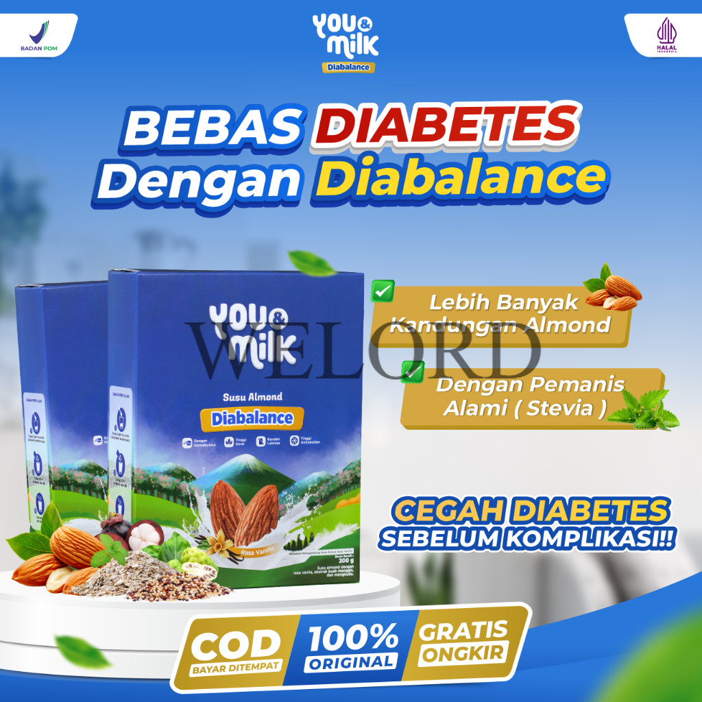 

Promo YOU & MILK DIABALANCE 2 BOX Susu Almond Turunkan Gula Darah Bebas Diabetes Atasi Kesemutan Multigrain Tanpa Bahan Kimia