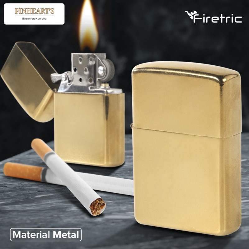 HSO - KOREK API MINYAK TANAH MODEL EMAS MINIMALIS KLASIK FIRETRIC GOLDEN / KOREK API EMAS GOLD - ZR0
