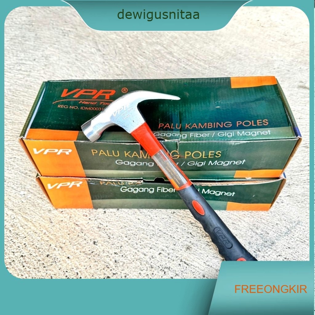 1 LUSIN 12 PCS Palu Kambing Gagang Fiber Gerigi Magnet VPR 12 Oz