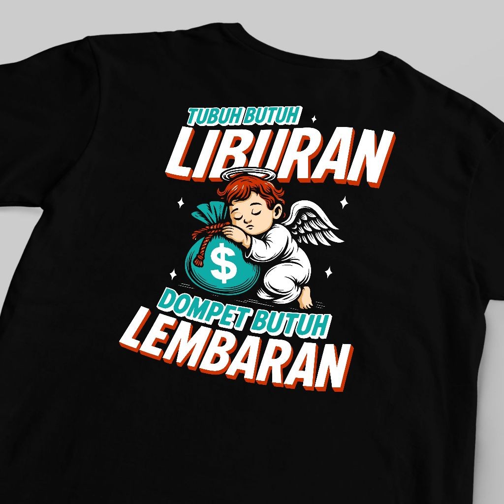 Zenixaos - Kaos Dewasa Kata Kata Depan Belakang Tubuh Butuh Liburan Cocok Untuk Pria & Wanita