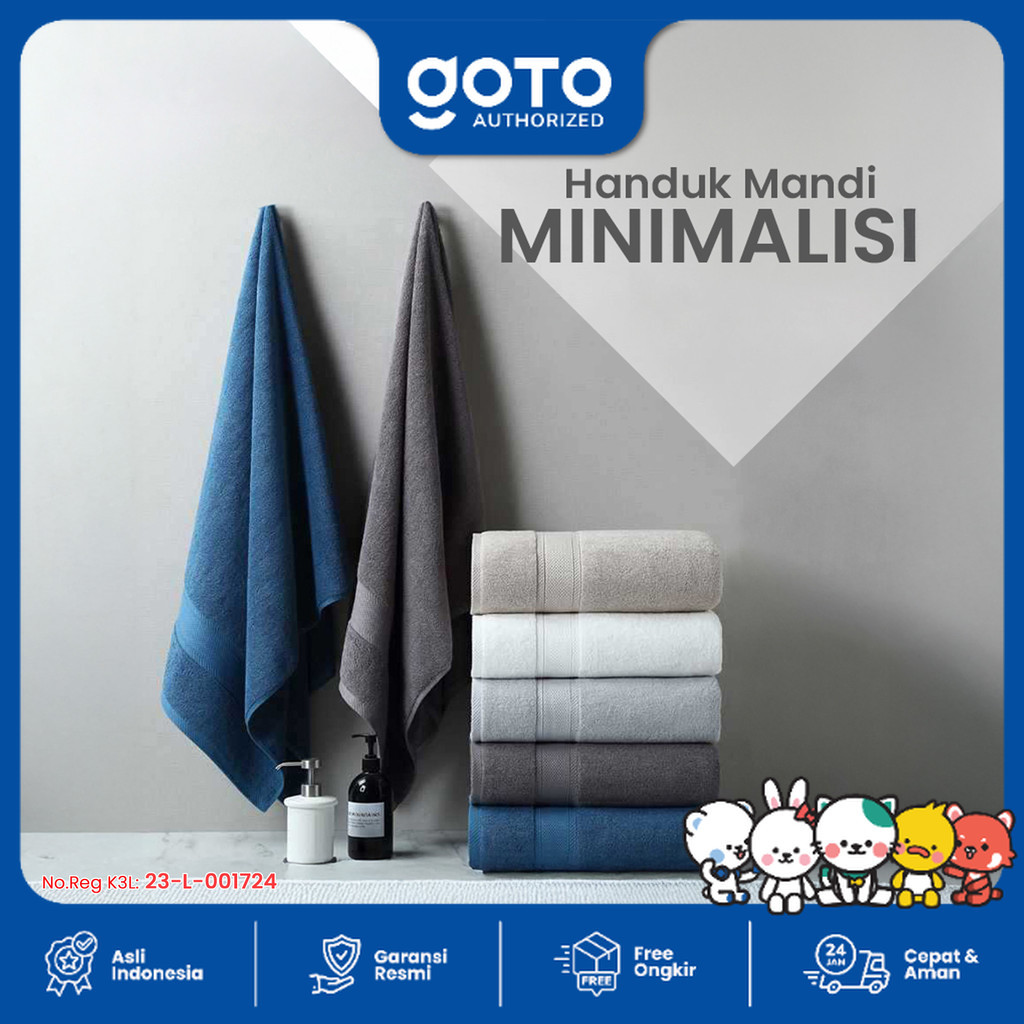 Goto Morwish Bath Towel Handuk Mandi Jumbo Dewasa Polos Lembut Halus