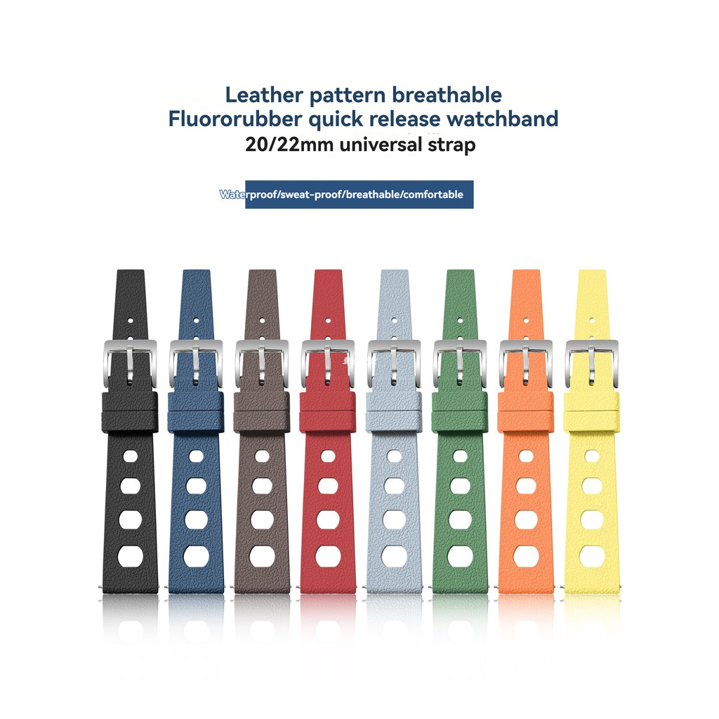 Tropical Fluororubber Strap For  Omega Tudor Seiko Quick Release Watch Band 20mm 22mm New FKM Tropic