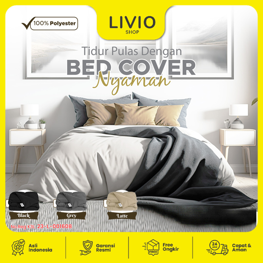 Goto Plush Selimut Bed Cover Dewasa Bedcover Polos Halus Lembut Tebal