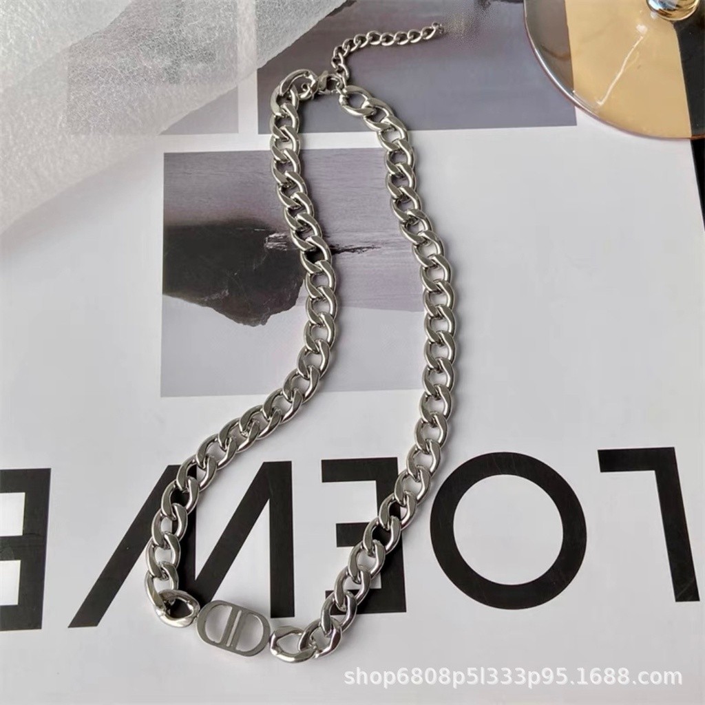 Kalung Titanium Rantai Putih Titanium Import Fashion Korea Wanita Model baru