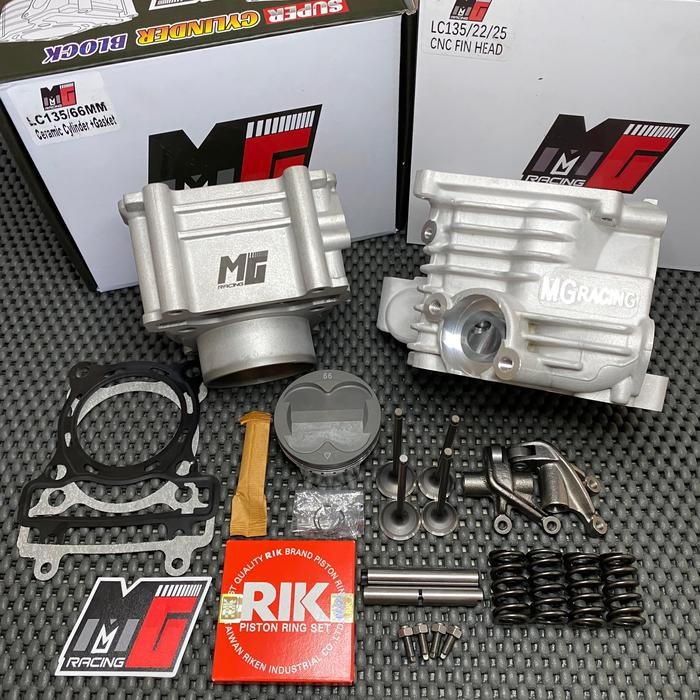 Ready paket borup mx mx king head 22/25 block mx 66 piston anodize original mg racing
