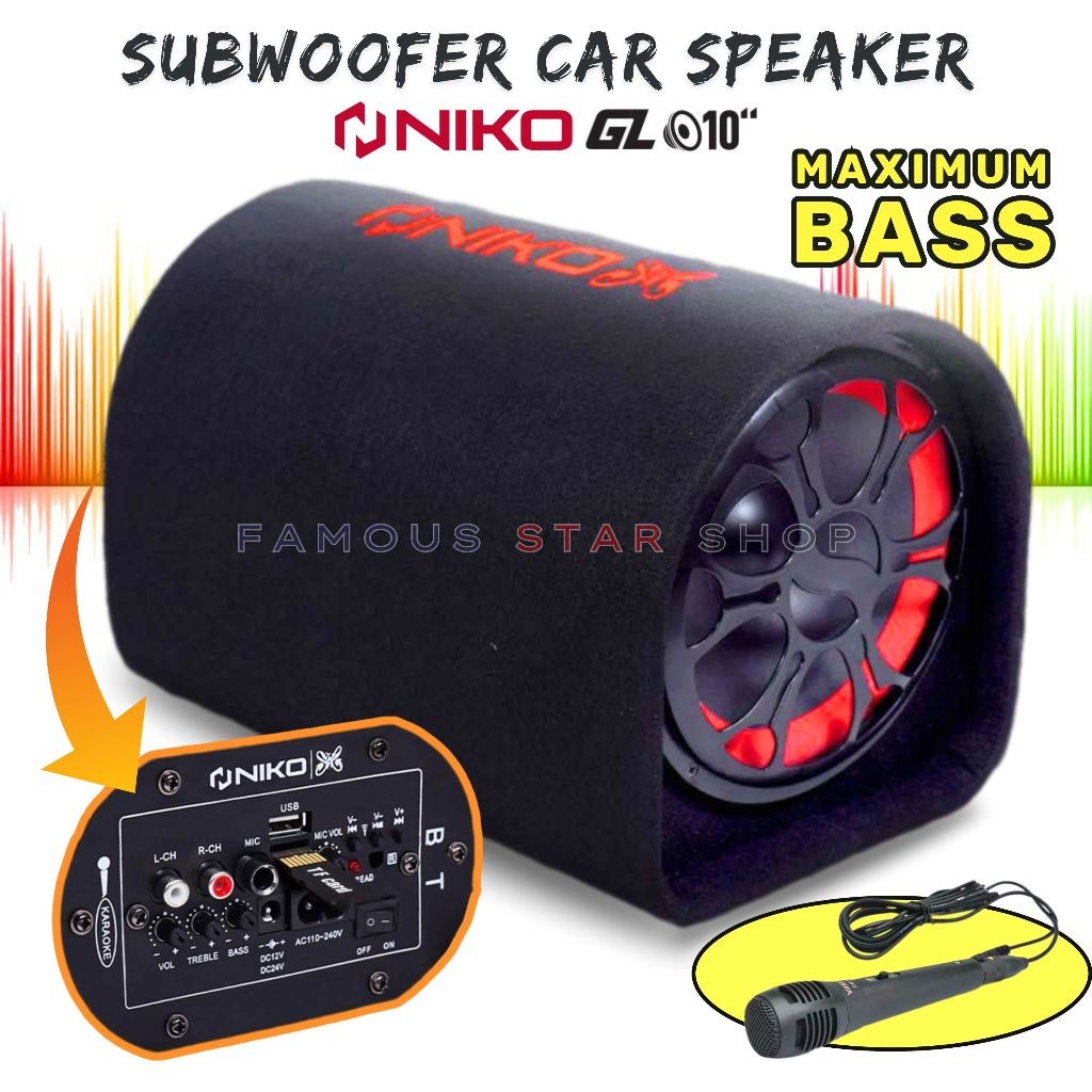 SERBA COD BONUS MIC Subwoofer Car Speaker 10 Inch Niko GL-10 Daya 105 Watt | Speaker Tabung 10 inch 