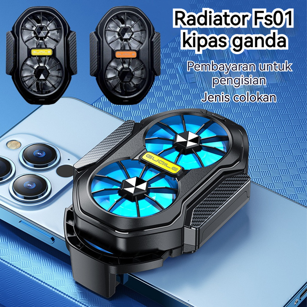 Kipas HP FS01 Pendingin Gaming Kipas Ponsel dengan Baterai dan Fungsi Pendingin