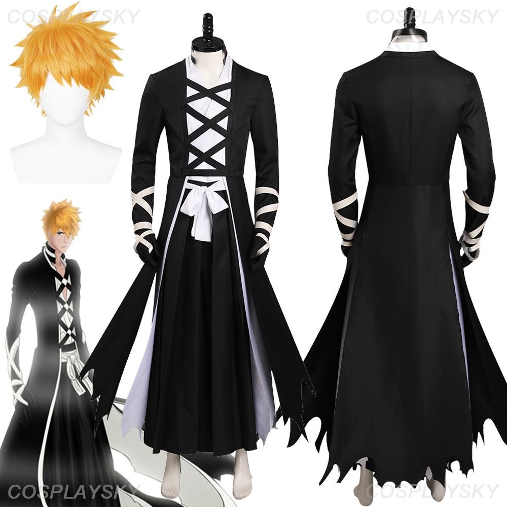 Kurosaki Ichigo Cosplay Wigs Men Costume Anime Blieach Thousand-Year Blood War Fantasia Outfits Man 