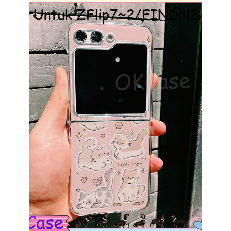 Casing HP Lipat Samsung Z Flip & OPPO N Flip Aesthetic Elegan | Z Flip 7 6 5 4 3 2 F7070 F711 W23 W2