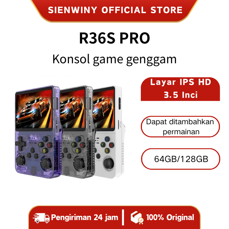 【SIENWINY】R36S Game Retro 64GB PSP Handheld Best Gaming Konsol Game PSP PS1 Nintendo Gameboy R36S Ha