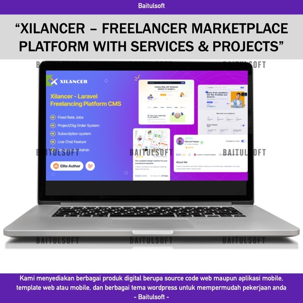 SOURCE CODE APLIKASI WEB XILANCER – FREELANCER MARKETPLACE PLATFORM WITH SERVICES & PROJECTS D320 BA