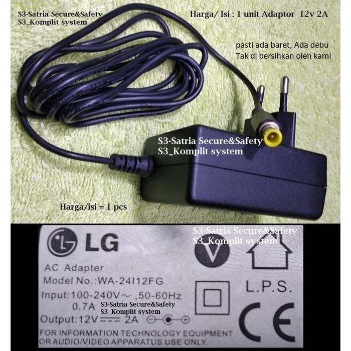 Adaptor DC 12v 2a Untuk Penganti 12VDC adaptor Monitor Televisi TV LG adapter dc12v 12.0v 2.0A elect