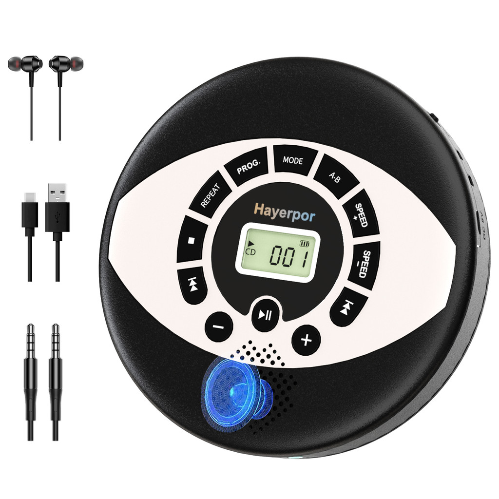 Discman rechargeable cd walkman with speaker portable cd player with USBanti-skip protectionearbuds 