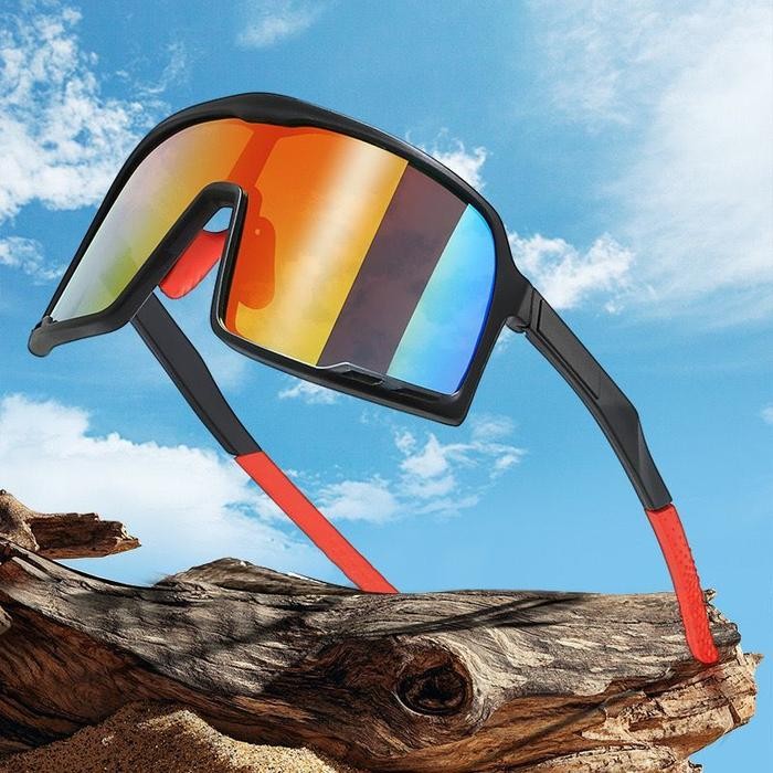 FU Kacamata Sepeda Viral Anti UV Kacamata Hitam Besar Vintage Sport Sepeda Pria Wanita K62 T124 - T1