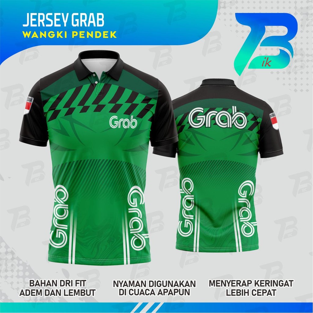 JERSEY WANGKI GRAB LENGAN PENDEK/KAOS KERAH GRAB FULLPRINT/WANGKI GRAB DRYFIT MILANO