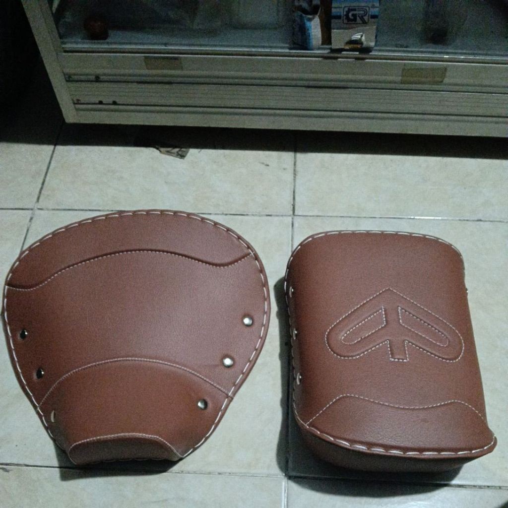 cover jok cowboy depan belakang untuk vespa super sprint px coklat