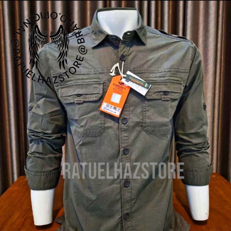 Kemeja Cardinal Casual Pria Katun Kotak-Kotak