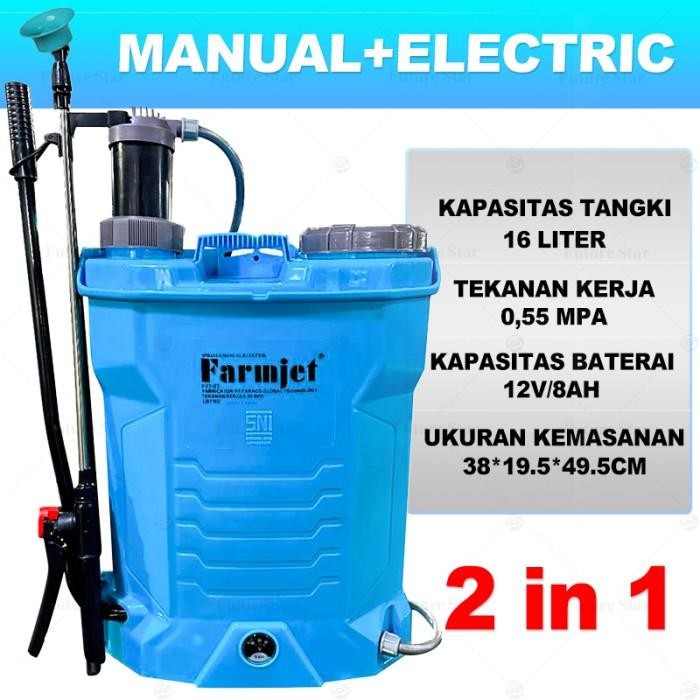 [ OXGRE ]  SNI Merek Farmjet Guarantee Original  Sprayer Elektrik Tangki 16 Liter Alat Semprot Tangk