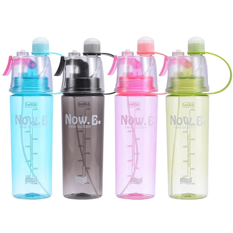 CA Botol Minum Now B New B Sport Spray Bottle Semprot 600ml BPA Free Olahraga Shaker Tutup Anti Tump