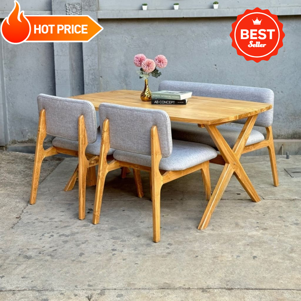 meja makan kayu jati Meja makan minimalis kayu jati, meja makan  kayu jati solid