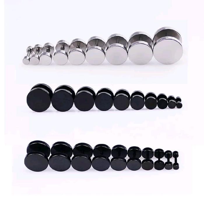 TINDIK TELINGA BARBEL RODA HITAM TITANIUM / ANTING TELINGA / TINDIK TELINGA / PIERCING TELINGA / ANT