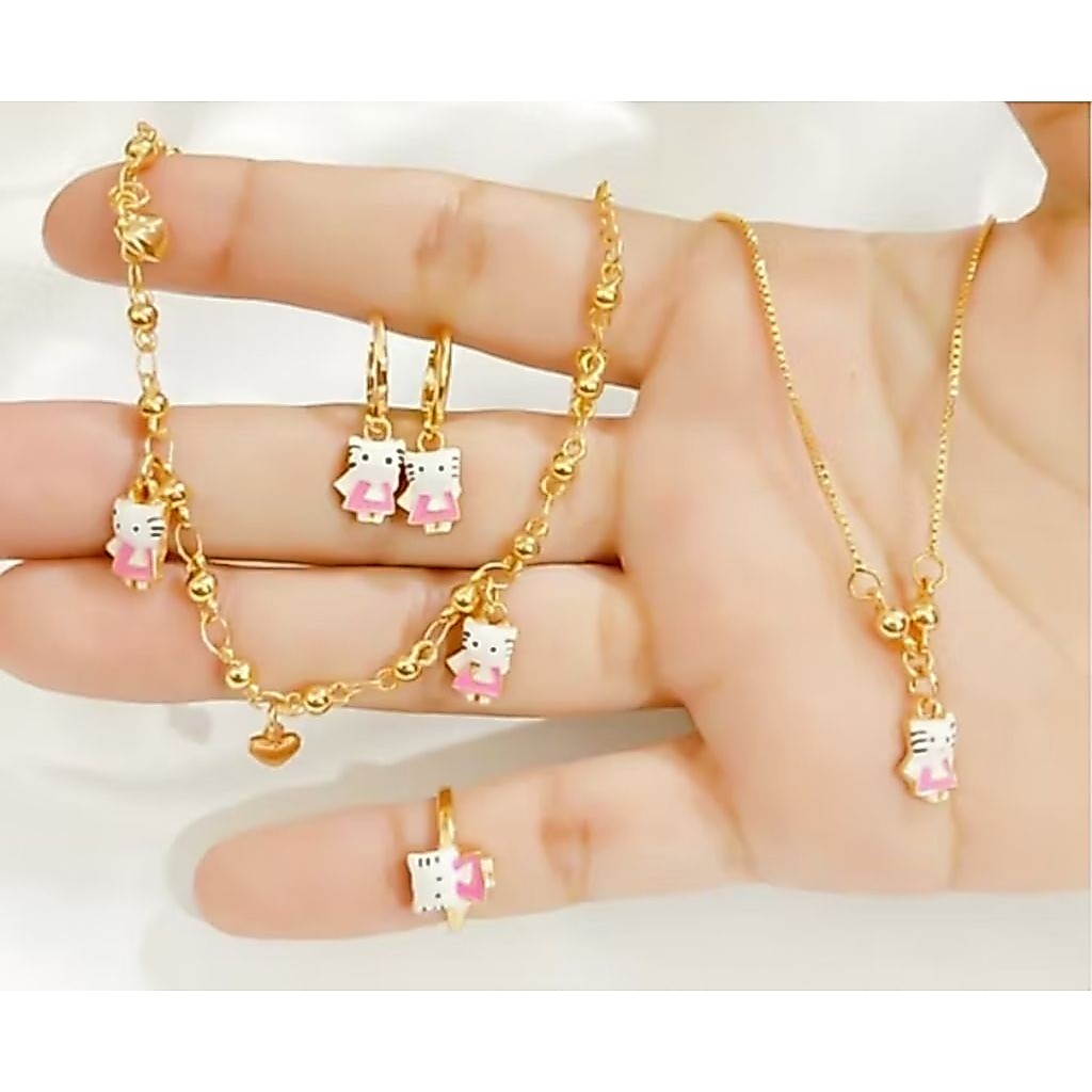 perhiasan anaK anak-anak titanium anti karat  [ set anak anak lengkap kalung gelang cincin dan antin
