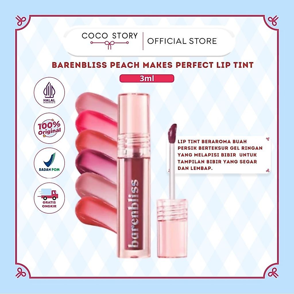 BARENBLISS BNB Peach Makes Perfect Lip Tint Korea Lip Gloss 24H Moisturizing