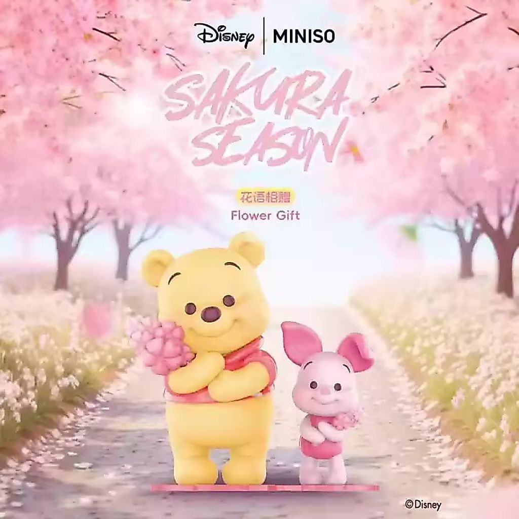 ORIGINAL MINISO BLINDBOX WINNIE THE POOH SAKURA SEASON