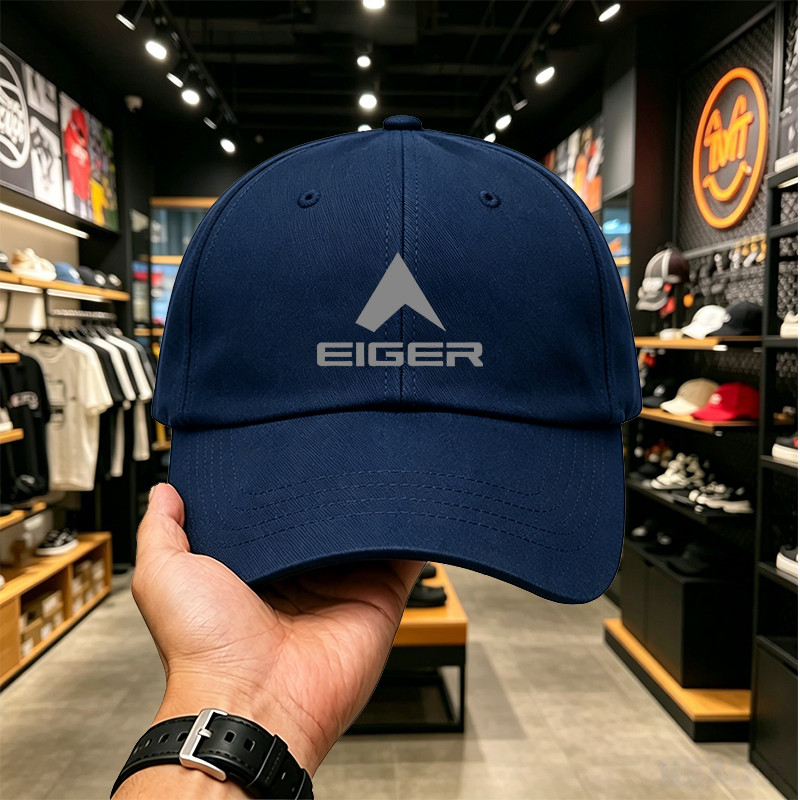 TOPI EIGER Original Unisex Hitam Putih Topi Baseball Casual Streetwear Kekinian Premium Anti Panas P