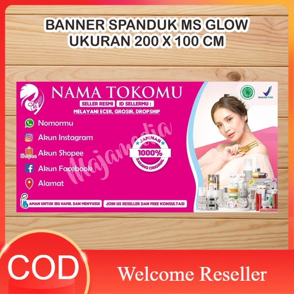 JDM 4 - BANNER SPANDUK MSGLOW UKURAN 2 X 1 METER CUSTOM
