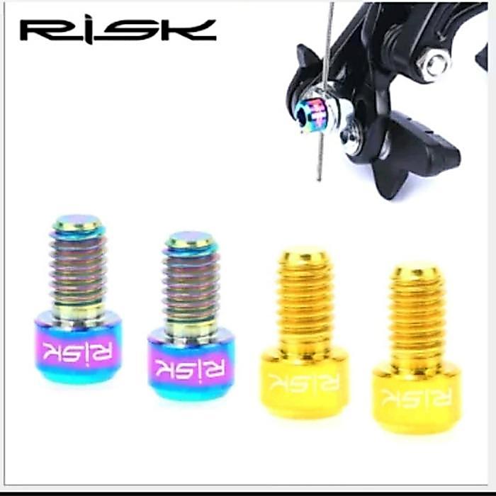 NEW Risk Baut Titanium M6 x 10mm Baut Titanium U Brake Baut V Brake Sepeda